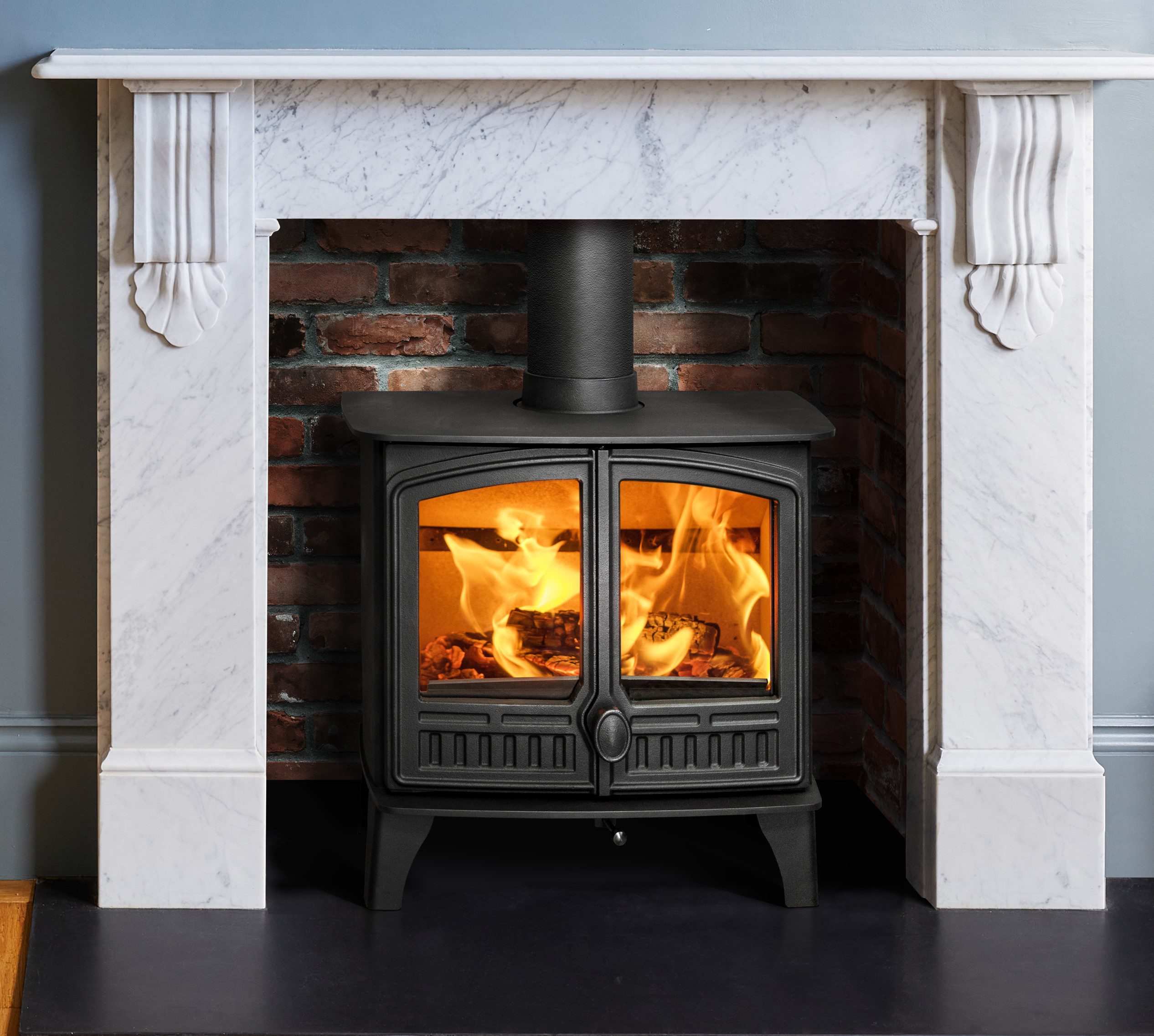 Hunter Stoves Herald Double Door Traditional Stove Eco 2022 How to Clean Log Burner Glass